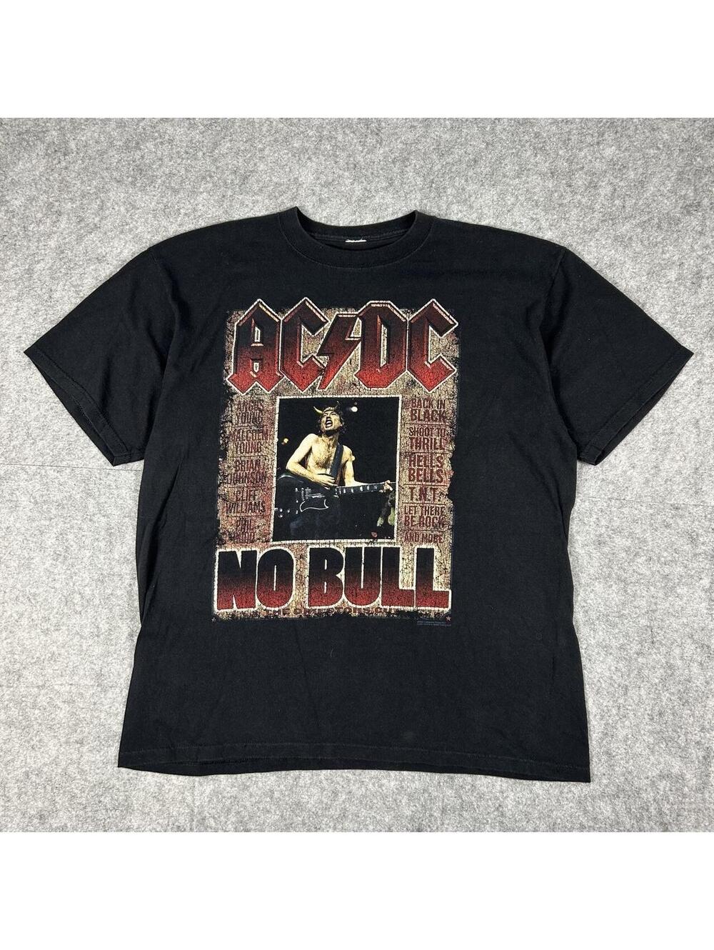 Vintage 2000 AC/DC No Bull Rock Metal Band Faded T Shirt Size Large